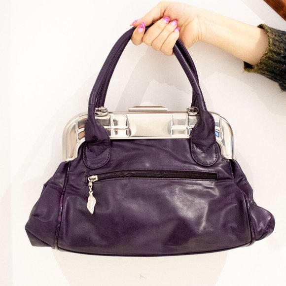 PURPLE SNAKESKIN PURSE - Picture 2 of 5